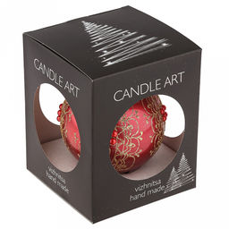 Елочная игрушка шар стеклянная д9,5см, красный металлик, ручная художественная роспись, подарочная упаковка (Россия) - Домашняя мода фото 7