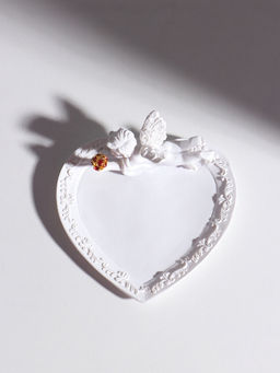 Подставка для колец, мелочей Белоснежный ангел с красным шаром, подсвечник, 3?8.6?8.2 см, МИКС