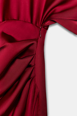 VESTIDO MIDI SATINADO CAPA / Rojo medio - Zara фото 6