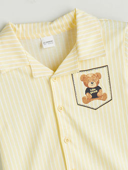 Ay? Teddy Bask?l? Erkek ?ocuk ?ortlu Pijama Tak?m?