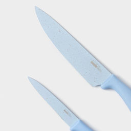 Набор кухонных принадлежностей Клауд, 3 предмета: 2 ножа, овощечистка из керамики, голубой - Simaland фото 3