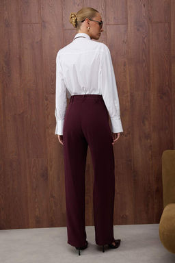 Ozel Koleksiyon Murdum Duz Paca/Straight Dokuma Yumusak Kumas Pantolon TWOAW26PL00123 - Trendyolmilla фото 4