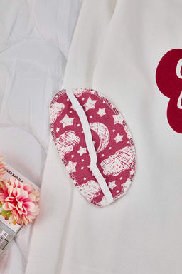 Trendyolmilla Beyaz Pamuklu Galaksi Desenli Sloganl? Uyku Bantl? Orme Pijama Tak?m? THMAW25PT00223 фото 19