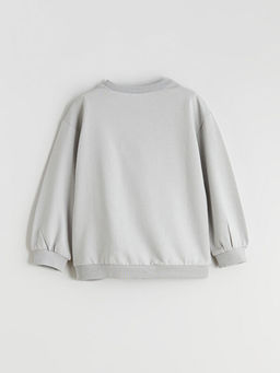 Bask?l? Erkek Bebek Sweatshirt