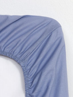 Простыня на резинке Этель 180*200*25, цв.голубой, 100% хлопок, поплин 125г/м2  фото 9