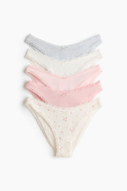 Pack de 5 bragas de algod?n con ribetes de encaje - H&m фото 2