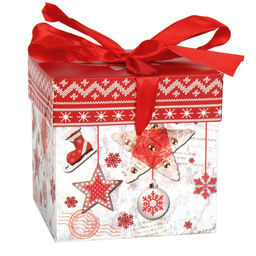 Цена за 12 шт. Коробка подарочная 10х10х10 см складная / 119X /уп 12/1200/Новый год - Галеонтрейд фото 3