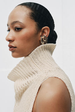 MAXI PENDIENTES EARCUFF BRILLOS / Dorado