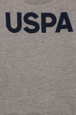 Erkek _ocuk Gri Melanj Basic Sweatshirt