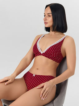 Цена за 2 штуки! Трусы слипы женские красные с принтом в сердечко - Mark formelle фото 8