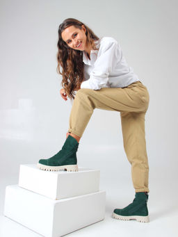 Ботинки EDART 233.1541 be. Зеленый замша/байка - Ed'art фото 6