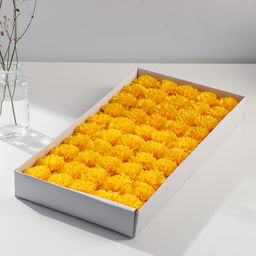 Цена за 49 шт. Мыльные лепестки для ванны «Бутон гвоздики. Жёлтый», подарочный, 6×6×5 см