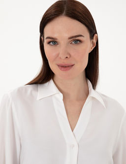 Beyaz Comfort Fit Uzun Kollu G_mlek - Pierre cardin фото 2