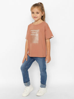 CRB wear/CWJG 63712-33-390 Футболка для девочки,коричневый/Ex.Cherubino  фото 3