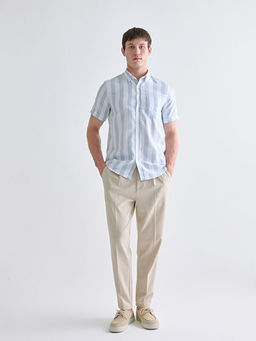 Regular Fit K?sa Kollu ?izgili Arm?rl? Erkek G?mlek