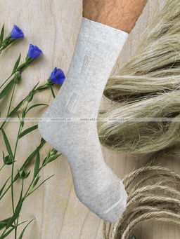 Цена за 10 пар. Носки мужские ВЛ-01 Белорусский лён с крапивой