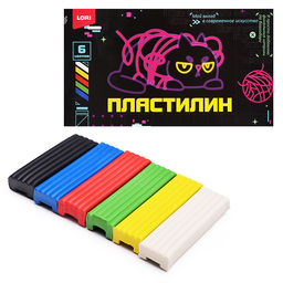 Пластилин 6 цв. 15 гр. "Киберкотики" пенал