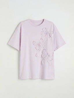 Bisiklet Yaka Fiyonk Nak??l? K?z ?ocuk Ti??rt