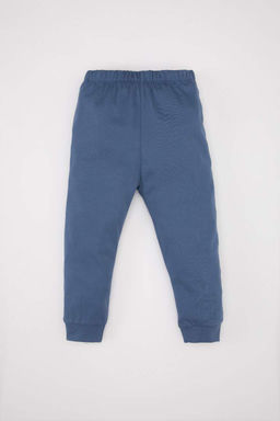 Пижамный комплект из чесаного хлопка с длинными рукавами и принтом для маленьких мальчиков - Defacto фото 2