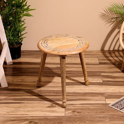 Столик кофейный, 45×45×50 см, манговое дерево, инкрустирован костью