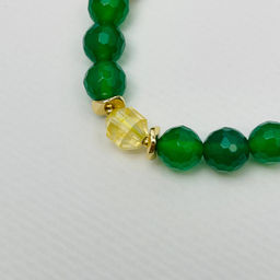 Браслет из зеленого Кварца и Цитрина с подвеской Цветок 18 см - Радуга самоцветов фото 3