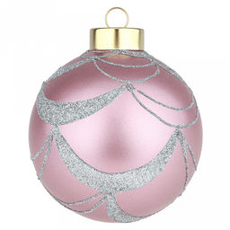 Елочная игрушка шар стеклянная д9,5см, розовый металлик, ручная художественная роспись, подарочная упаковка (Россия) - Домашняя мода фото 2