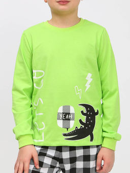 Пижама для мальчика 92228 салатовый/черная клетка 870 Lets go - Let's go фото 5