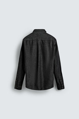 CAMISA RELAXED FIT DENIM / Negro - Zara фото 8
