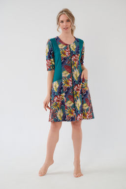 Халат женский из кулирки Любовь осенние листья