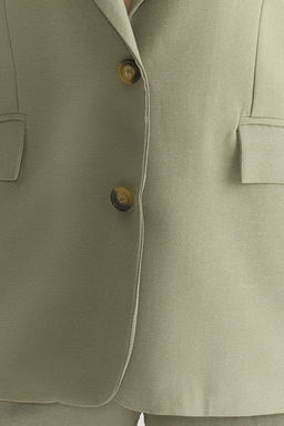 TRENDYOLMILLA Haki Keten Gorunumlu Regular Kal?p Astarl? Dokuma Blazer Ceket TWOSS25BC00004  фото 3