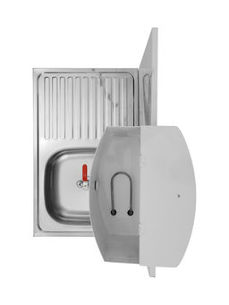 Умывальник «ТермМикс» Тандем, с ЭВН, нержавеющая мойка, 1250 Вт, 17 л, белый