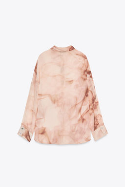 TIE-DYE PRINT COTTON GAUZE BLOUSE - Zara фото 17