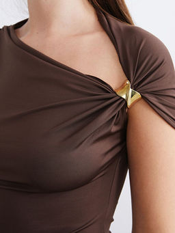 Tek Omuz B?zg?l? Bluz