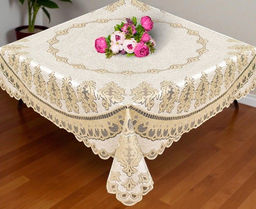 Скатерть арт. 239782/160/3, квадратная, 160 см х 160 см, цвет кремово-золотистый