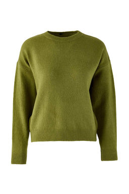 Yag Yesil Yumusak Dokulu Genis Kal?p Sall? Triko Kazak TWOAW26KZ00166