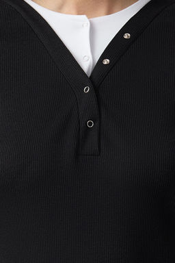 Siyah Orme Garnili Fitted/Vucuda Oturan C?tc?t Detayl? Orme Bluz TWOAW25BZ00255 - Trendyolmilla фото 4