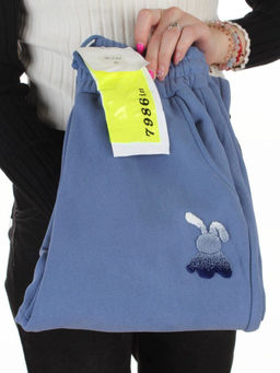 MD54 BLUE Брюки спортивные утепленные женские (85% хлопок, 10% полиэстер, 5% спандекс)