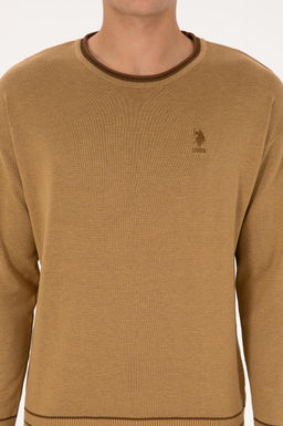 Erkek Comfort Fit Bisiklet Yaka Hardal Kazak - U.s. polo assn фото 6