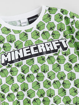 Minecraft Bask?l? Erkek ?ocuk ?ortlu Pijama Tak?m?