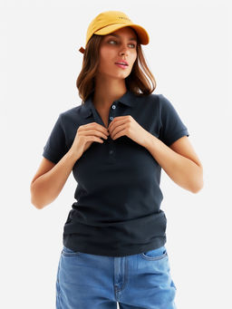 Футболка поло женская MINAKU: Basic line, графит, размер 48