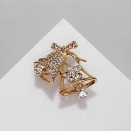 Брошь «Колокольчики», белая в золоте