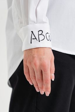 рубашка из тонкого хлопка в стиле OVERSIZE    с кокеткой на спине - А+б коллекция фото 20