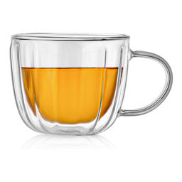 Кружка стеклянная для чая с двойными стенками Walmer Wave, 0.35 л, цвет прозрачный