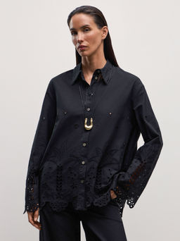 Хлопковая рубашка с вышивкой / Zarina