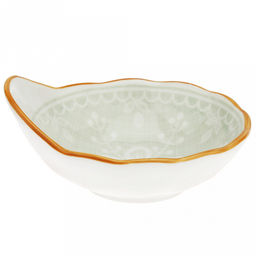 Оливия Салатник фарфоровый 150мл, 12,2х11х3,6см, с деколью, волнистый край, отводка (Китай)