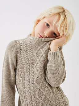 Bisiklet Yaka Sa? ?rg?s? Desenli Uzun Kollu Erkek ?ocuk Triko Kazak - Waikiki фото 2