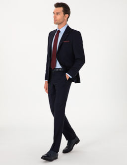 Lacivert Slim Fit %100 Y_n Klasik Tak_m Elbise - Cacharel фото 4