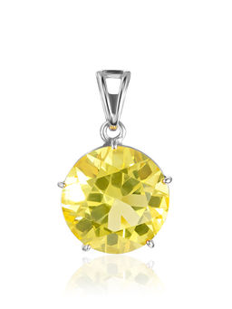 Элегантная подвеска Баккара с натуральным огранённым янтарём