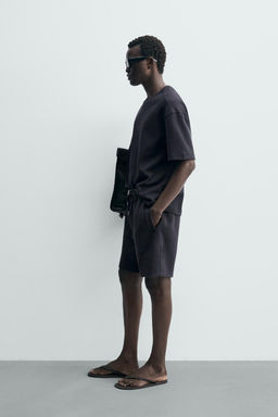 BERMUDA JOGGER RELAXED FIT INTERLOCK / Azul profundo - Zara фото 4