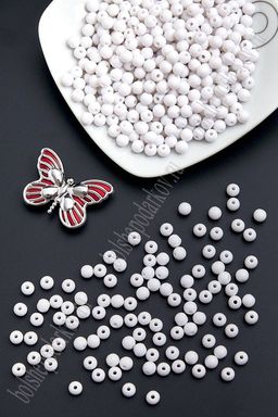 Бусинки пластиковые 6 мм*500 гр (SF-2507) белый №20